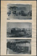 Cca 1905 Budapesti Villamosokat ábrázoló 3 Db Fotó, Későbbi Előhívások, Papírlapra Ragasztva, 7,5×12 Cm - Sonstige & Ohne Zuordnung