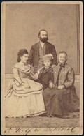 1868 A Wolf Család Békésről, Keményhátú Fotó, 10×6 Cm - Sonstige & Ohne Zuordnung