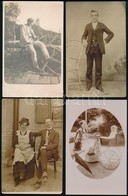 Cca 1900-1920 Pihenő, 4 Db Fotólap, Közte Babakocsis, 14×9 Cm - Sonstige & Ohne Zuordnung