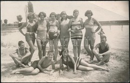 1920 Balatonfüred, Fürdőzők Csoportképe, Foto Kurzweil Műterméből, 9x13,5 Cm - Sonstige & Ohne Zuordnung