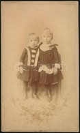 Ca 1880 Gyerekek, Keményhátú Fotó, Letzter J. Kassai Műterméből, 19x11 Cm - Sonstige & Ohne Zuordnung