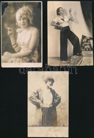 Cca 1930 Az Emancipáció Biztos Jele, Cigarettázó Hölgyek, 5 Db Vintage Fotó, 13x9 Cm és 18x13 Cm Között - Sonstige & Ohne Zuordnung