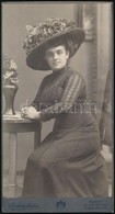 Cca 1890 Hölgy Portréja, Székely Aladár Műterméből, Díszes Hátoldallal, 20x11 Cm - Sonstige & Ohne Zuordnung