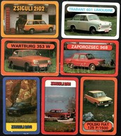 1976-1978 12 Db Merkúr Reklámos Kártyanaptár, A Szocialista Blokk Autótípusaival - Werbung