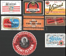 Magyar Sörös Címkék (Kőbányai Polgári Serfőző Rt., Pannonia Sörgyára Pécs, Stb.), 8 Db - Advertising