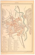 1893 Kassa Városának Térképe, Rajzolta: Soukup Adolf, 1:25.000, Pallas Nagy Lexikona, Bp., Pallas, 23x14 Cm - Sonstige & Ohne Zuordnung