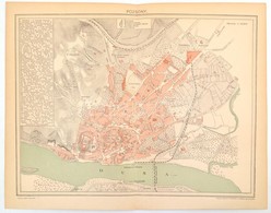 1893 Pozsony Városának Térképe, 1:13.600, Pallas Nagy Lexikona, Bp., Pallas, 24x30 Cm - Otros & Sin Clasificación