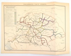 1893 Magyarország Vasúti Térképe, Pallas Nagy Lexikona, Kis Szakadással, 23x31 Cm - Other & Unclassified