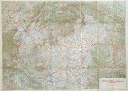 1939 Csonka Magyarország áttekintő Térképe, 1:750.000, Magyar Királyi Honvéd Térképészeti Intézet, Hajtásnyomokkal, 99x7 - Sonstige & Ohne Zuordnung