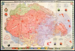 1927 Dr. Kogutowicz Károly:Magyarország Néprajzi Térképe, Az 1927-es Térkép Modern Reprintje, 56x84 Cm. - Sonstige & Ohne Zuordnung