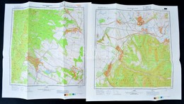 1988 Diósjenő és Sahy Katonai Térképe, 2 Db - Sonstige & Ohne Zuordnung