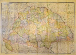 Cca 1940 Magyarország Közigazgatási Térképe, Tervezte: Kogutowicz Manó, 1:900.000, Hajtásnyomokkal, Szakadt, A Papírtok  - Sonstige & Ohne Zuordnung
