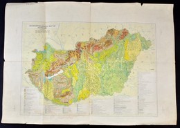 Cca 1950-1960 Magyarország Geomorfológiai Térképe, Szerk.: Pécsi M., Angol Nyelven, Bp. Offset-ny., Hajtásnyommal,a Szél - Sonstige & Ohne Zuordnung