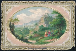 1871 Litho üdvözlőkártya, Csipkés Széllel, 7,5x11 Cm - Unclassified