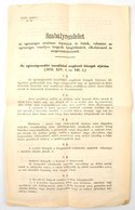 1876 Szabályrendelet Az Egészségre ártalmas Tápszerek és Italok, Valamint Az Egészségre Veszélyes Tárgyak Lefoglalásáról - Ohne Zuordnung