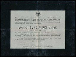 1902 Pölnitzi Bund Aurél Bokszeg Község Jegyzőjének és Pölnitzi Bund Árpád Aradmegyei Közkórházi Orvos és M. Kir. Tart.  - Ohne Zuordnung