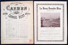 Bizet: Carmen, Strauss: Kék Duna Keringő 2 Db Kottafüzet - Sonstige & Ohne Zuordnung