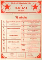 1978 Fővárosi Művelődési Ház Moziműsor, Plakát, 69×50 Cm - Sonstige & Ohne Zuordnung