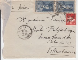 ALGÉRIE Française - Timbres Sur Lettre Avion De 1942 Pour Ecole Polytechnique De Villeurbanne - Lettres & Documents