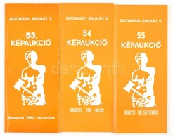 1980-1981 BÁV 53-54. Sz. Képaukciós Katalógusai (1980. Dec.,1981. Május, Szept.) Leütési árakkal. - Ohne Zuordnung