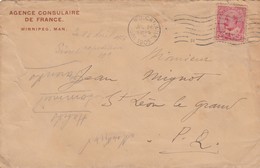 LETTRE CANADA. 1905. AGENCE CONSULAIRE DE FRANCE WINNIPEG - Covers & Documents