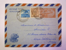 2020 - 4340  AEROGRAMME Au Départ De L'INDE à Destination De SARCELLES  1975   XXX - Covers & Documents