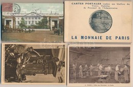 ** 47 Db RÉGI Francia Képeslap (2 Füzet): Pénzverdék, Főleg Párizs / 47 Pre-1945 French Postcards (2 Booklets), Mostly P - Unclassified