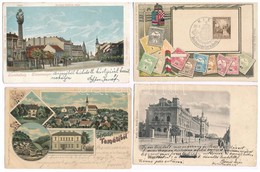 * 4 Db RÉGI Magyar Városképes Lap / 4 Pre-1945 Hungarian Town-view Postcards - Ohne Zuordnung