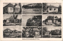 T2/T3 1943 Balatonakarattya, Mozaiklap: Nyaralók, Villák, Rég-vár-lak, Fürdőzők (EK) - Ohne Zuordnung