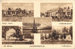 T2/T3 1943 Balatonszéplak (Siófok), Telepi Részlet, Gradwohl Penzió, Alsó Vasútállomás, Naplemente, Szabó Penzió (tükröz - Ohne Zuordnung