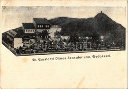 T3/T4 1935 Budakeszi, Dr. Gosztonyi Vilmos Szanatóriuma, Reklámlap (fa) - Ohne Zuordnung