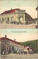 T2/T3 1917 Berszászka, Berzászka, Berzasca; Warnusz János üzletei. Kühn Fényképész Kiadása / Shops (EK) - Ohne Zuordnung