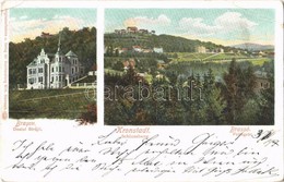 T3 1907 Brassó, Kronstadt, Brasov; Dealul Strajii / Schlossberg / Fellegvár, Villa. Wilh. Hiemesch / Villa Alley (EB) - Ohne Zuordnung