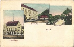 * T2 1918 Déva, Megyeháza, Internátus, Vársétány / County Hall, Boarding School, Castle Promenade - Ohne Zuordnung