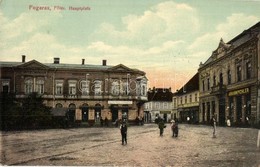 T2 Fogaras, Fagaras; Fő Tér, Hotel Mercur Szálloda és Kávéház, Novák János, Johann Pichler, Thierfeld Dávid üzlete és Ki - Ohne Zuordnung