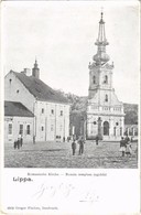 T2/T3 1901 Lippa, Lipova; Román Templom, Takarékpénztár / Romanian Church, Savings Bank (EK) - Ohne Zuordnung