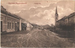 T3/T4 1913 Nagysomkút, Somcuta Mare; Teleky (Teleki) Tér, Katolikus Templom, üzletek. Özv. Papp Vidorné Kiadása / Square - Ohne Zuordnung