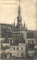 ** T2/T3 Segesvár, Schässburg, Sighisoara; Óratorony. Fritz Teutsch Kiadása / Clock Tower / Turnul Cu Ceas (ragasztónyom - Ohne Zuordnung