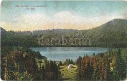 T3 1907 Tusnádfürdő, Baile Tusnad; Szent Anna Tó, Kunyhó. Adler Fényirda / Lacul Sfanta Ana / Lake, Cottage (kopott Sark - Ohne Zuordnung