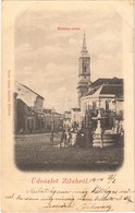 T2 1900 Zilah, Zalau; Rákóczy Utca, Templom, Szökőkút. Seres Samu Kiadása / Street, Church, Fountain - Ohne Zuordnung