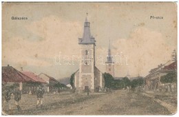 T3/T4 1916 Gálszécs, Secovce; Fő Utca, Templom / Main Street, Church (kopott Sarkak / Worn Corners) - Non Classés
