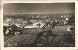 * T2/T3 1935 Léva, Levice; Látkép, Városháza, Szlovák Bank / Town Hall, Slovak Bank. Photo (EK) - Ohne Zuordnung