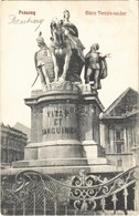 T2/T3 1906 Pozsony, Pressburg, Bratislava; Mária Terézia Szobor / Statue (EK) - Ohne Zuordnung
