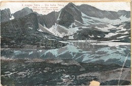 * T4 1907 Tátra, Magas Tátra, Vysoké Tatry; Öt-tó A Jég-völgyi-csúccsal. Dr. Trenkler Co. 1906. Tát. 9. / Fünf-See Mit E - Unclassified