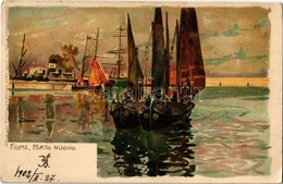 T2/T3 1902 Fiume, Rijeka; Porto Nuovo. Ottmar Zieher Künstler-Postkarte No. 1442. No. 19. Litho S: Raoul Frank (EK) - Unclassified