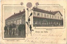 T2/T3 1908 India, Indija; Hotel Bahnhof Horn, Bahnstation / Vasúti Szálloda, Vasútállomás, Vasutasok / Railway Hotel, Ra - Unclassified