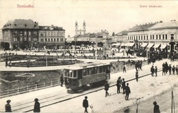 * T2/T3 Szabadka, Subotica; Szent István Tér, Villamos, üzletek / Square, Tram, Shops (EB) - Ohne Zuordnung