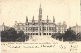 T2/T3 1904 Wien, Vienna, Bécs I. Rathhaus Mit Den Statuen Historischer Persönlichkeiten Wien's / Town Hall With Statues  - Ohne Zuordnung