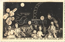 T2/T3 1940 Wien, Vienna, Bécs II. Prater, Hochschaubahn, Riesenrad / Amusement Park At Night, Roller Coaster, Ferris Whe - Ohne Zuordnung