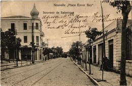 T2/T3 1909 Thessaloniki, Saloniki, Salonique; Place Enver Bey / Square, Trams. Editeurs: Matarasso Saragoussi & Rousso - Sin Clasificación